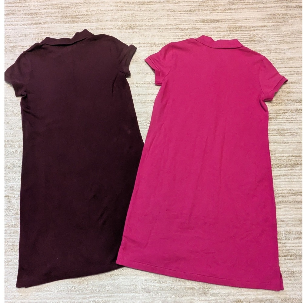 Polo Ralph Lauren Shirt Dress Kid Girls Sz L 12-14 Burgundy Pink Lot of 2 School - Picture 2 of 10